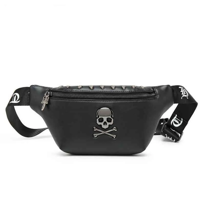 HBP Design Punk Midjeväskor Cool unik designer Fashion Ladies Chest Packs Kvinnor Skull Väskor Kvinna Ghost Bag H026 220809