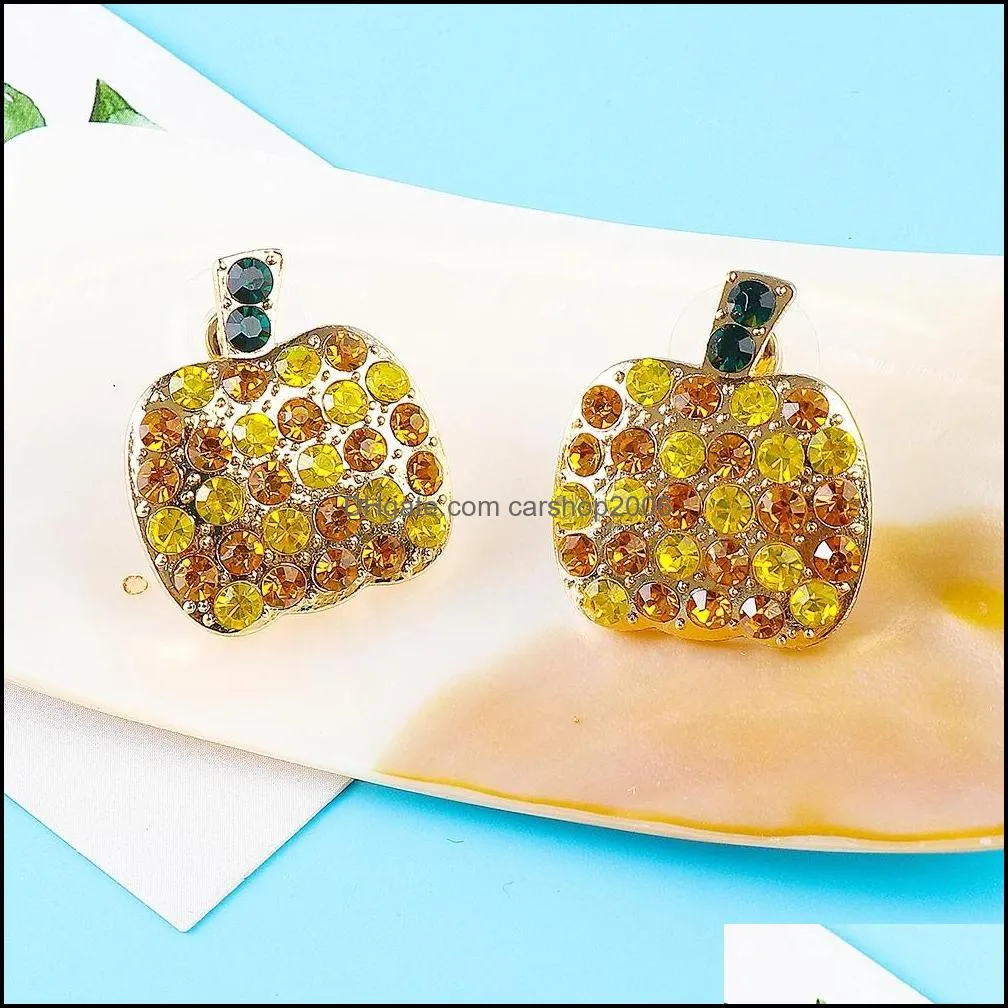 2021 Halloween Pumpkin Lamp Earring Crystal Drop Earrings For Women Dangle Earrings Statement Jewelry Party Dress Gifts