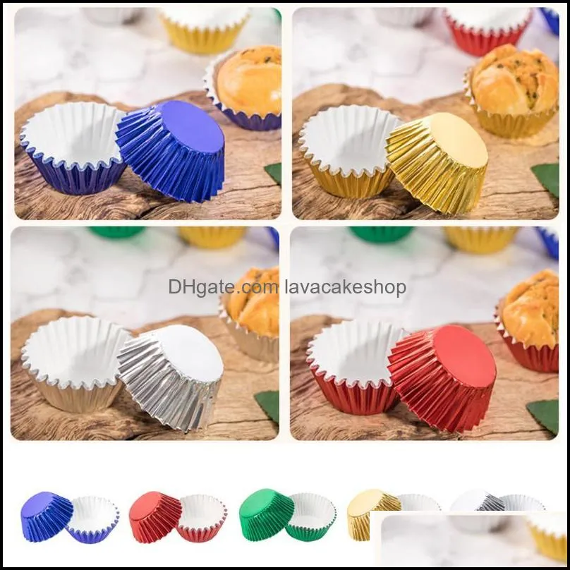 Baking Moulds 100pcs Paper Cupcake Cup Aluminium Foil Muffin Cups Liners Cupcakes Case Container