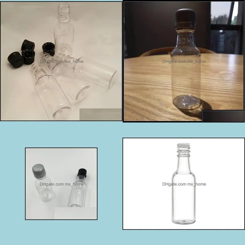 Mini Liquor Bottles 50ml Clear mini empty plastic Wine shot bottles (Black)