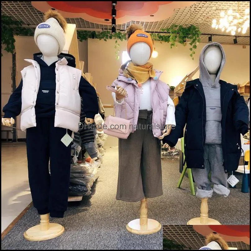 1-2Year Children Sewing Mannequin Body Half-Style Models Props,Clothing White Lince Fabric Disc Base Wood Hand ,1pc D400