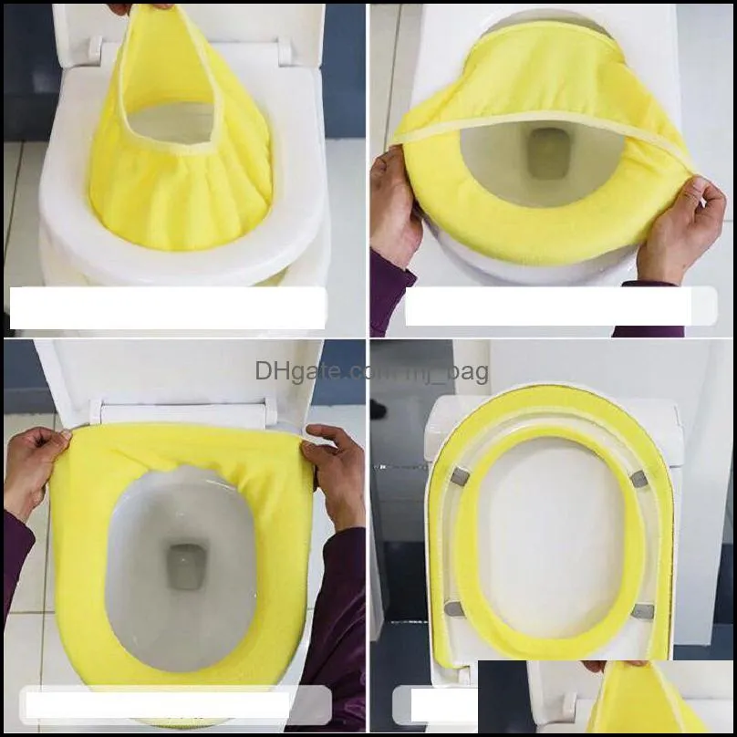 toilet seat covers bathroom accessories warmer toilet closestool washable soft seat cover pads cushion pads mat colors randomly