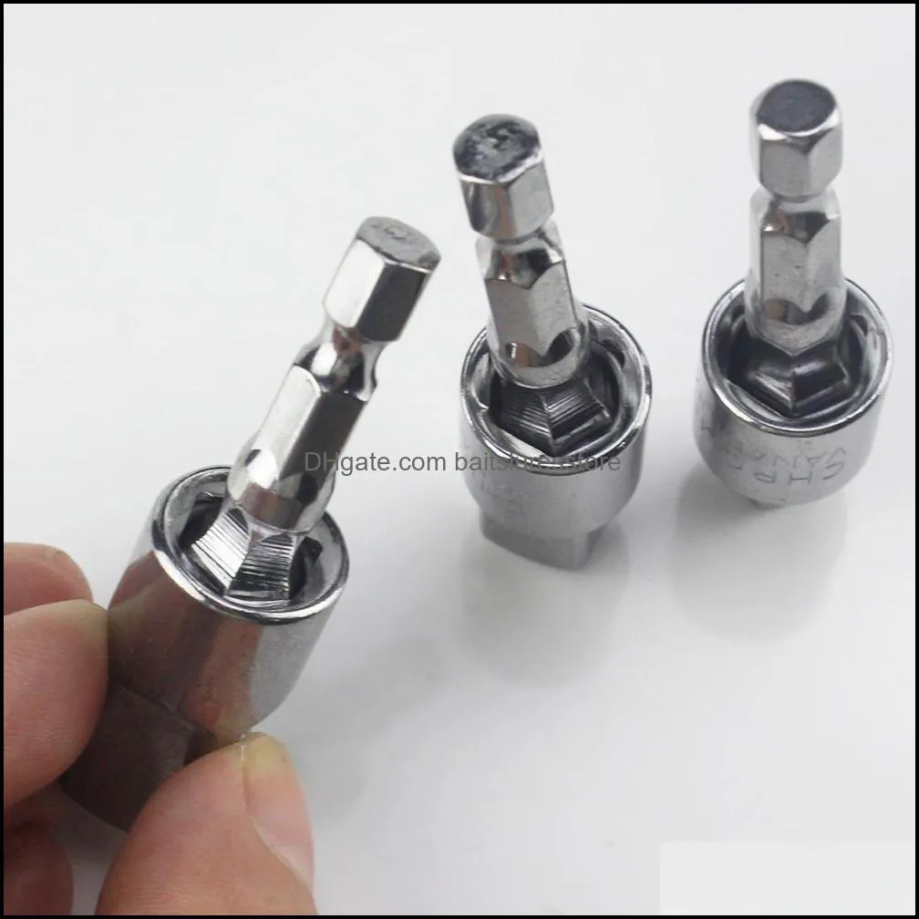 1pcs Electric Drill Socket Adapter for Impact Driver with Hex Shank to Square Socket Drill Bits Rotatable Extension 1/4