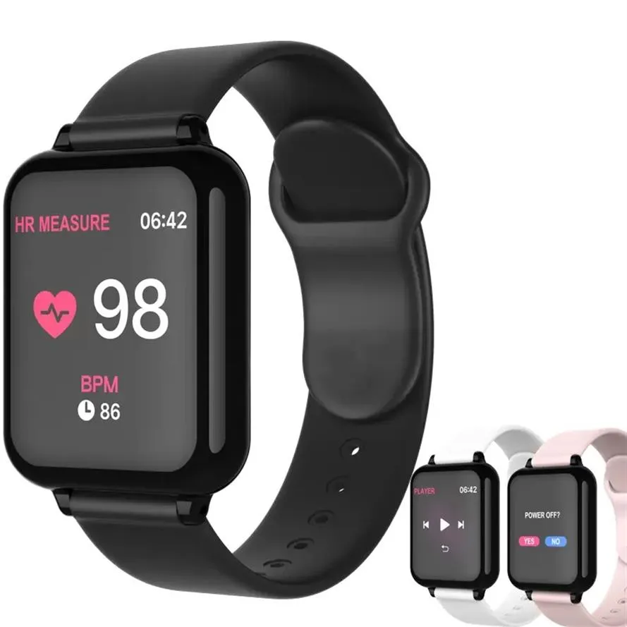 B57 Smart Watch Watch Impermeabile Fitness Tracker Sport per iOS Android Phone Smartwatch Cardiaco Voto Monitor Funzioni di pressione sanguigna211R