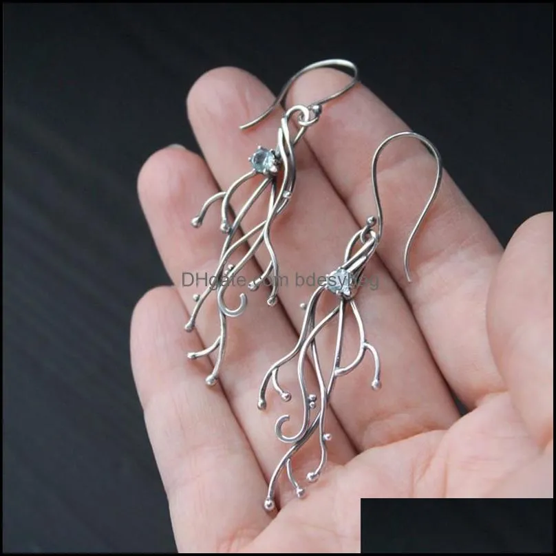 dangle & chandelier silver color earrings twigs botanical jewelry elven nature styledangle dangledangle
