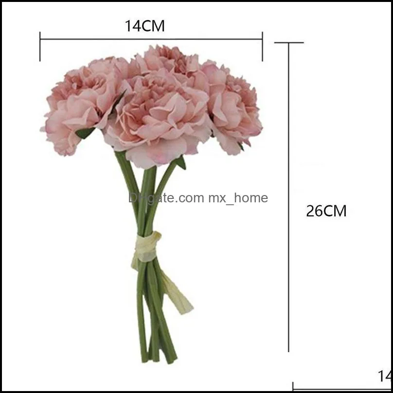 Decorative Flowers & Wreaths Hydrangea Artificial Bouquet Silk Blooming Fake Peony Bridal Hand Flower Roses Wedding Centerpieces Decor