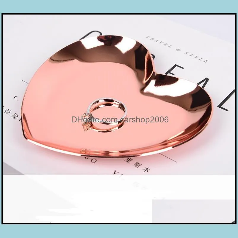 display tray jewelry tray heart shape wed plate colored metal tray home storage popular decoration ornament sn3573