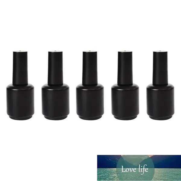 5 pcs 15ml de esmalte vazio garrafas de vidro com tampa de escova macia para amostras de amostras de amostras de arte para unhas