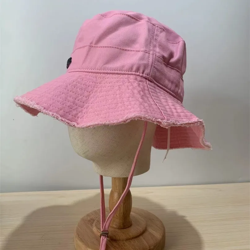 Mektup Pembe Turuncu Kova Şapkası İpi Kadın Lüks Yaz Plajı Güneş Şapkaları 220519