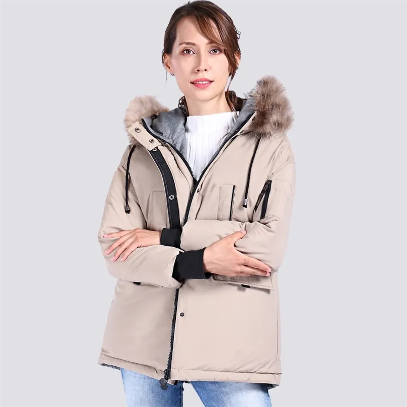 NIEUW HOGE KWALITEIT RASSEN BONE Winterjas Vrouwen plus maat Casual bio pluis dikke Parka Hooded Warm Winter Lagen Outerwear 200928