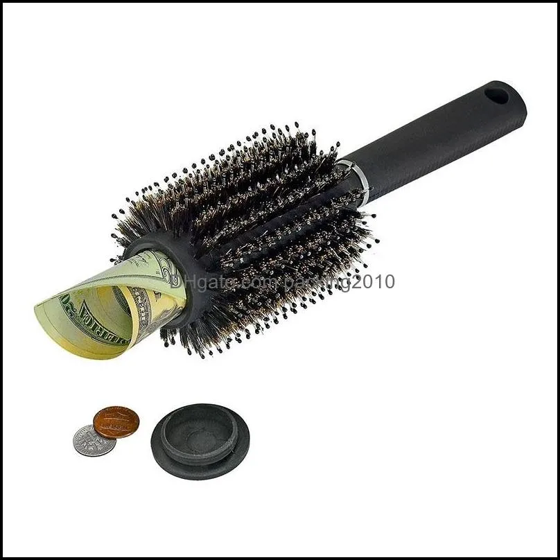 hollow hair brush comb black stash safe diversion secret security hair comb hidden valuables plastic home security storage box vt0443