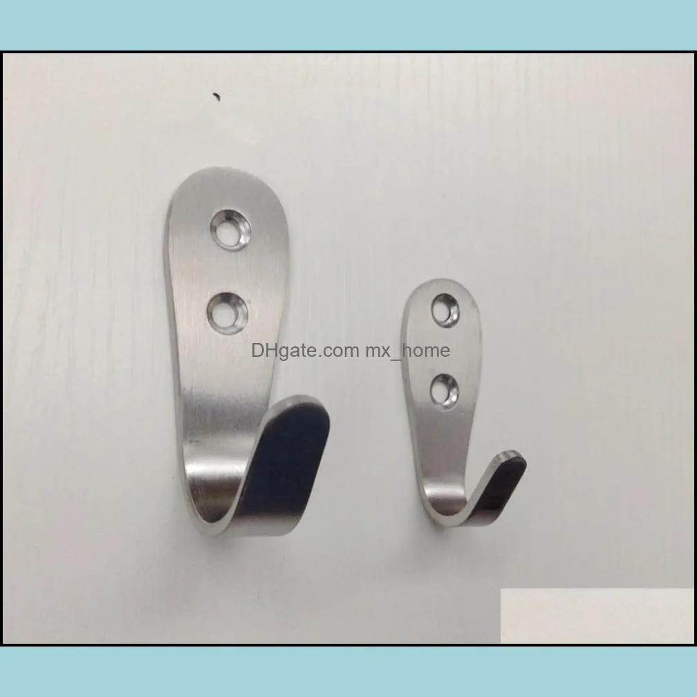 Bathroom Accessories Robe Hooks 2 Models Stainless steel door back Single hook Kitchen Wardrobe Hangers Wholesale