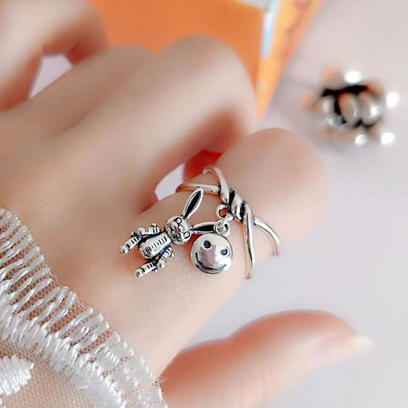 Anillos De Boda Linda Sonrisa De Dibujos Animados Dulce Color