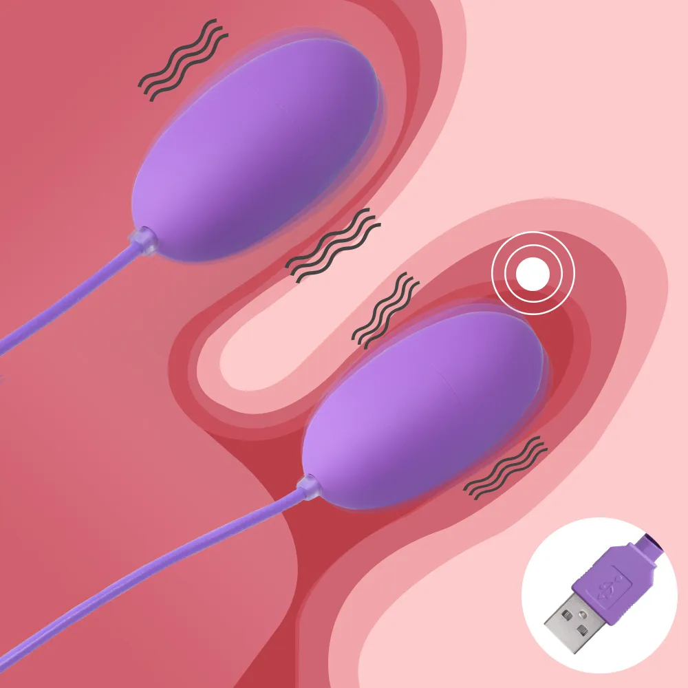 USB Mini doppia velocità multipla Uovo vibrante Forte vibratore a forma di proiettile Capezzolo Clitoride Stimolatore della vagina Giocattoli sexy per le donne