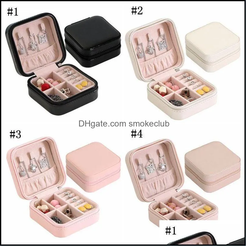 Storage Box Travel Jewelry Boxes Organizer PU Leather Display Storage Case Necklace Earrings Rings Jewelry Holder Gift Case Boxes