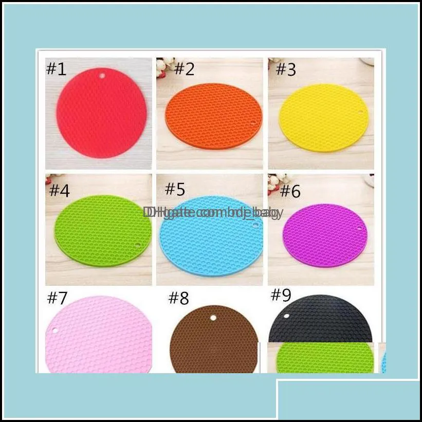 Other Decor Décor Home & Gardensile Mats Placemat Heat Resistant Honeycomb Skid Pad Anti-Slip Round Pads Tableware Cup Coaster Pot Holder