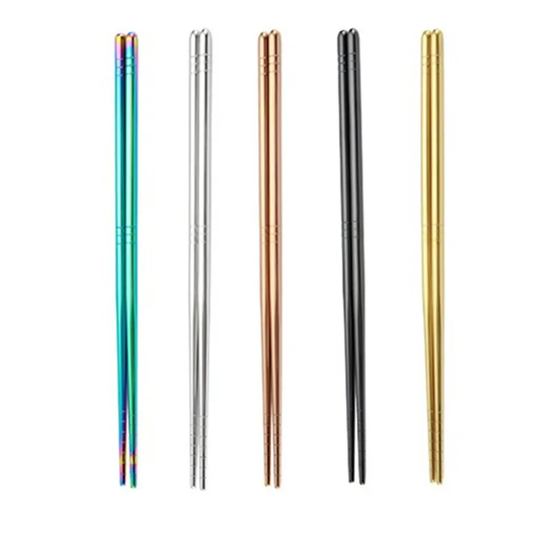 Wed Chopsticks Logo en acier inoxydable Personnaliser les baguettes en gros