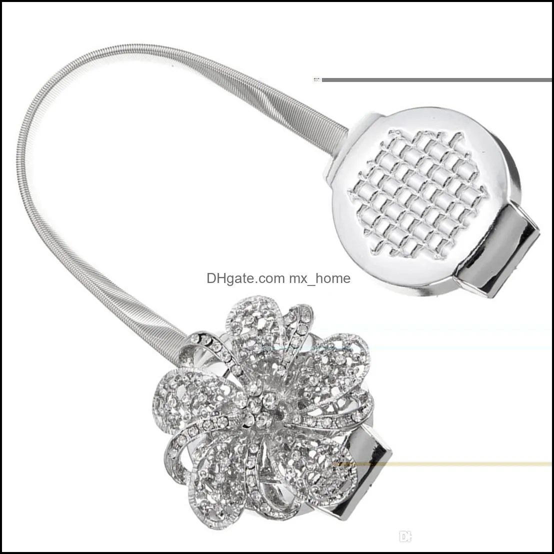 European - style diamond Flower Shaped Magnet Curtain Tieback Magnetic Curtains Buckle Window Screening Ball Clip Holder Accessories