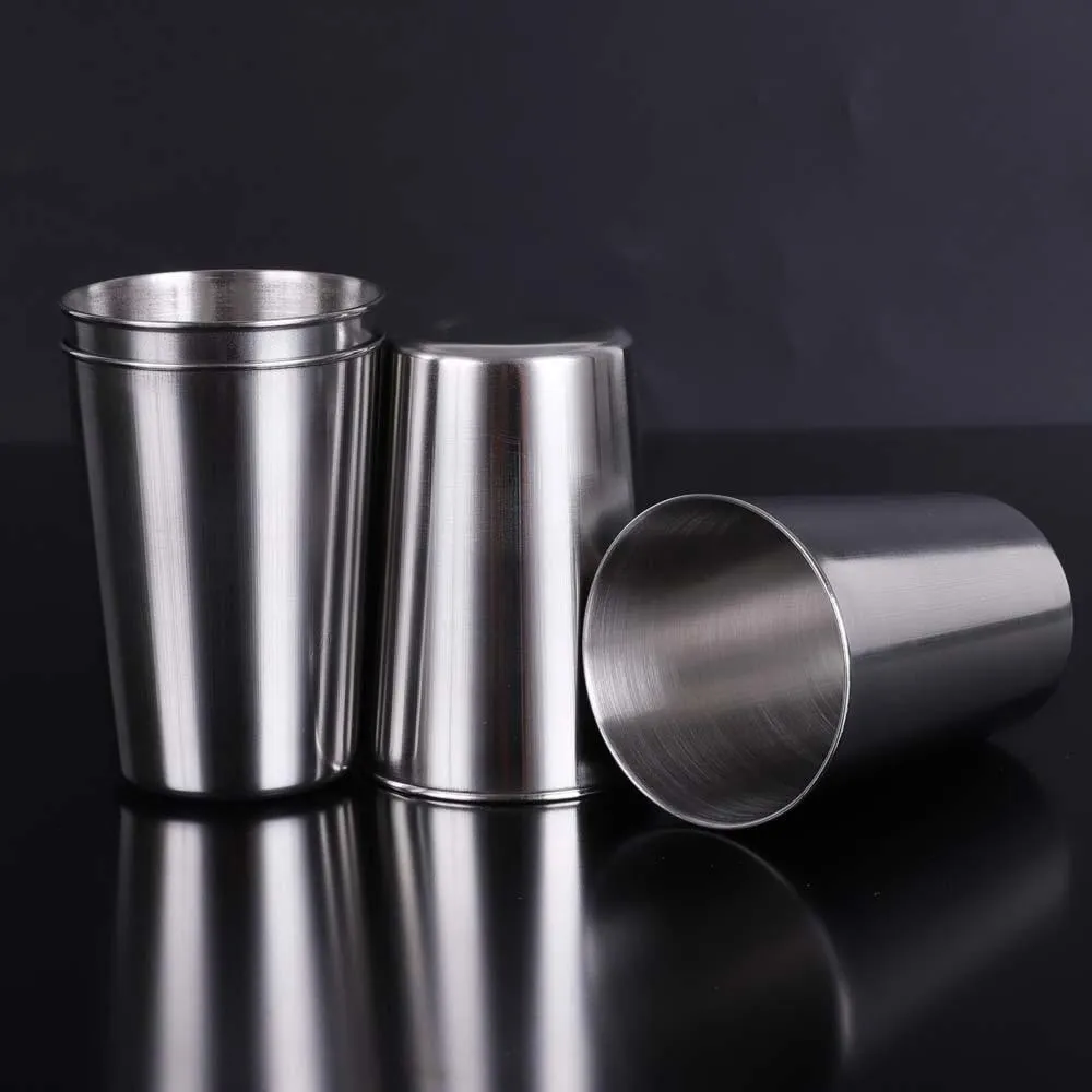 350ML Stainless Steel Cups mugs 12 Oz Pint Cups Water Tumblers Stackable and Unbreakable Drinking beer Cup