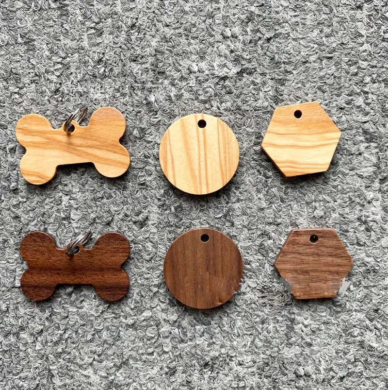 Bag Part Wooden ID Tags Pet Name Dog Tag Anti Lost Wood Customized Cat ID Collar Puppy Nameplate Keychain From 0 72 DHgate