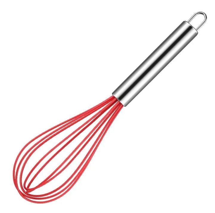 Egg Tools 10 inch silicone coated eggs whisk eggbeater stainless steel handle kitchen gadget SN6490