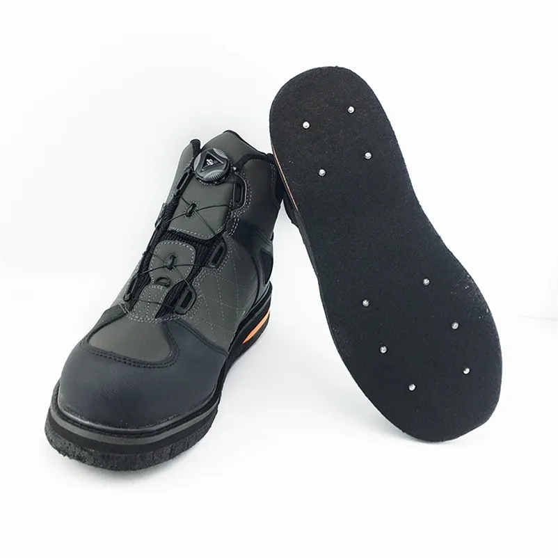 Flyfiske Aqua Shoes Self-Lock Felt SOLE Självlåsande fisk vadare Mesh Tygstövlar filtsolade slitbeständiga utomhus icke-slip 220610