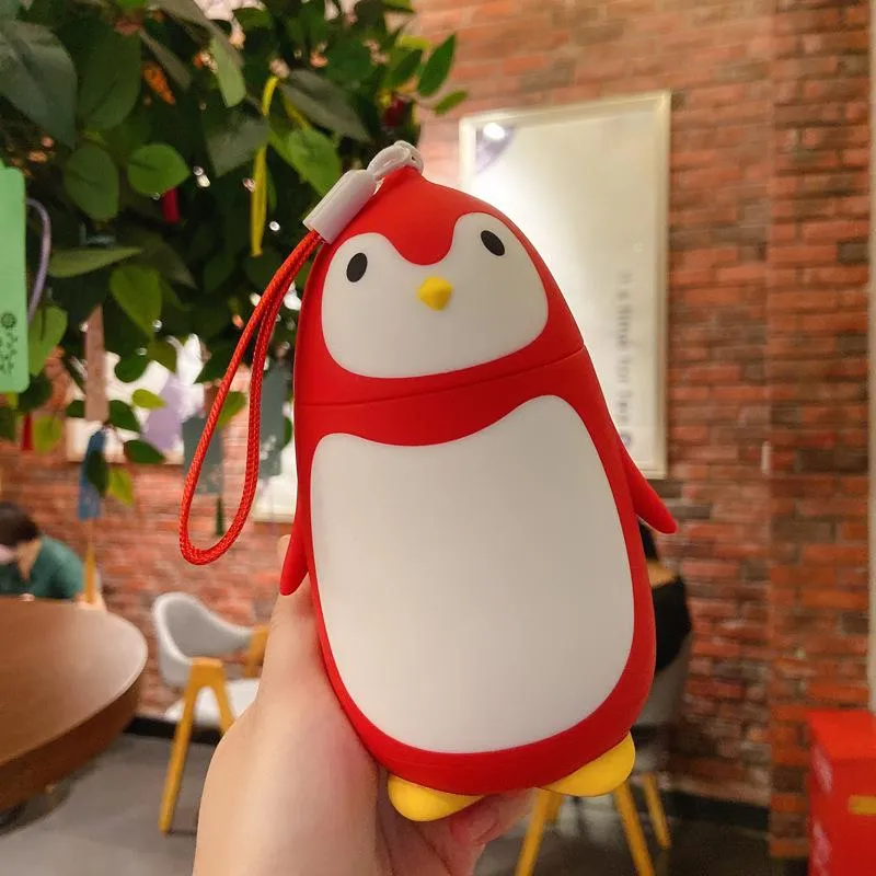 Super cute Water Bottles penguin mug female portable small student children stainless steel cup creative personality gift cups