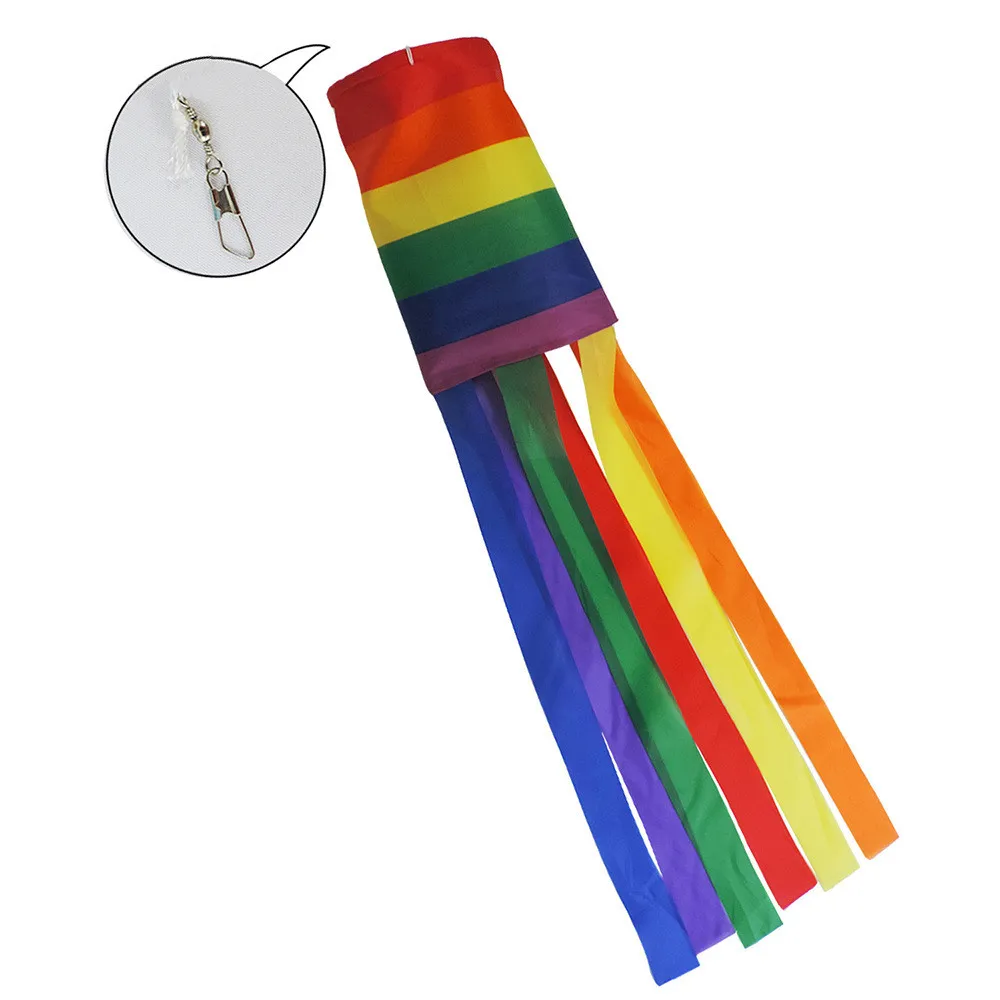 New Rainbow Windsock Weather Vane Gay Flag LGBT Decoração de férias 30 x 70cm