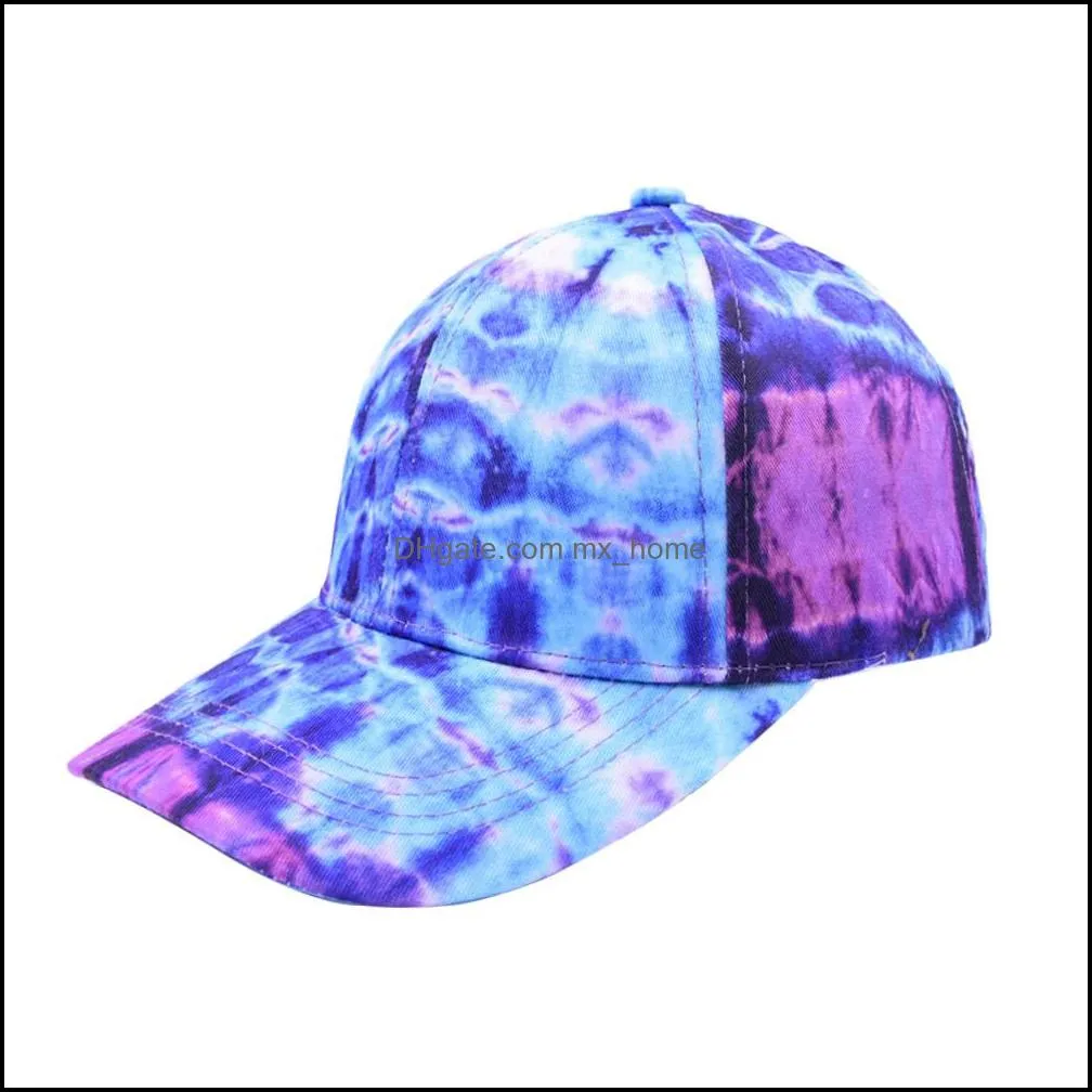 tie dye graffiti print ponytail baseball cap fashion hip hop hats summer spring autumn flag trucker hat sun protection men women caps