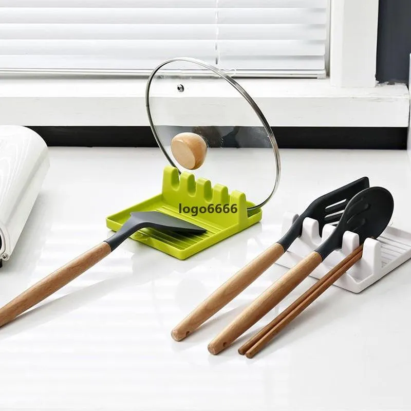 Sublimacja Kuchnia Posiadacze łyżki Widelec Spatula Rack Półka Organizator Plastikowa Łyżka Odpocznij Chopsticks Uchwyt Niepoślizgowy Spoons Pad Kuchnie