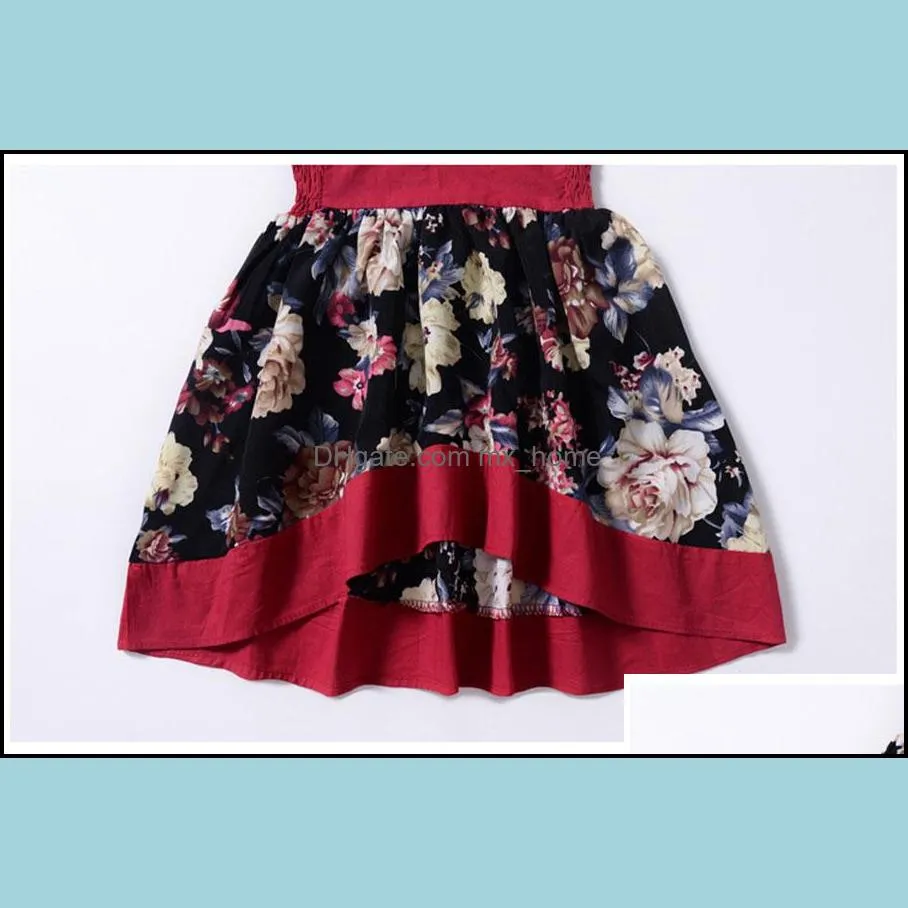 ins baby girls floral backless sling dress children flower print princess dresses summer fashion boutique kids clothing z4523