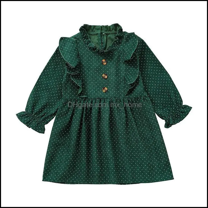 kids clothes girls ruffle sleeve dress children dot princess dresses spring autumn korean version fashion baby clothing z5041