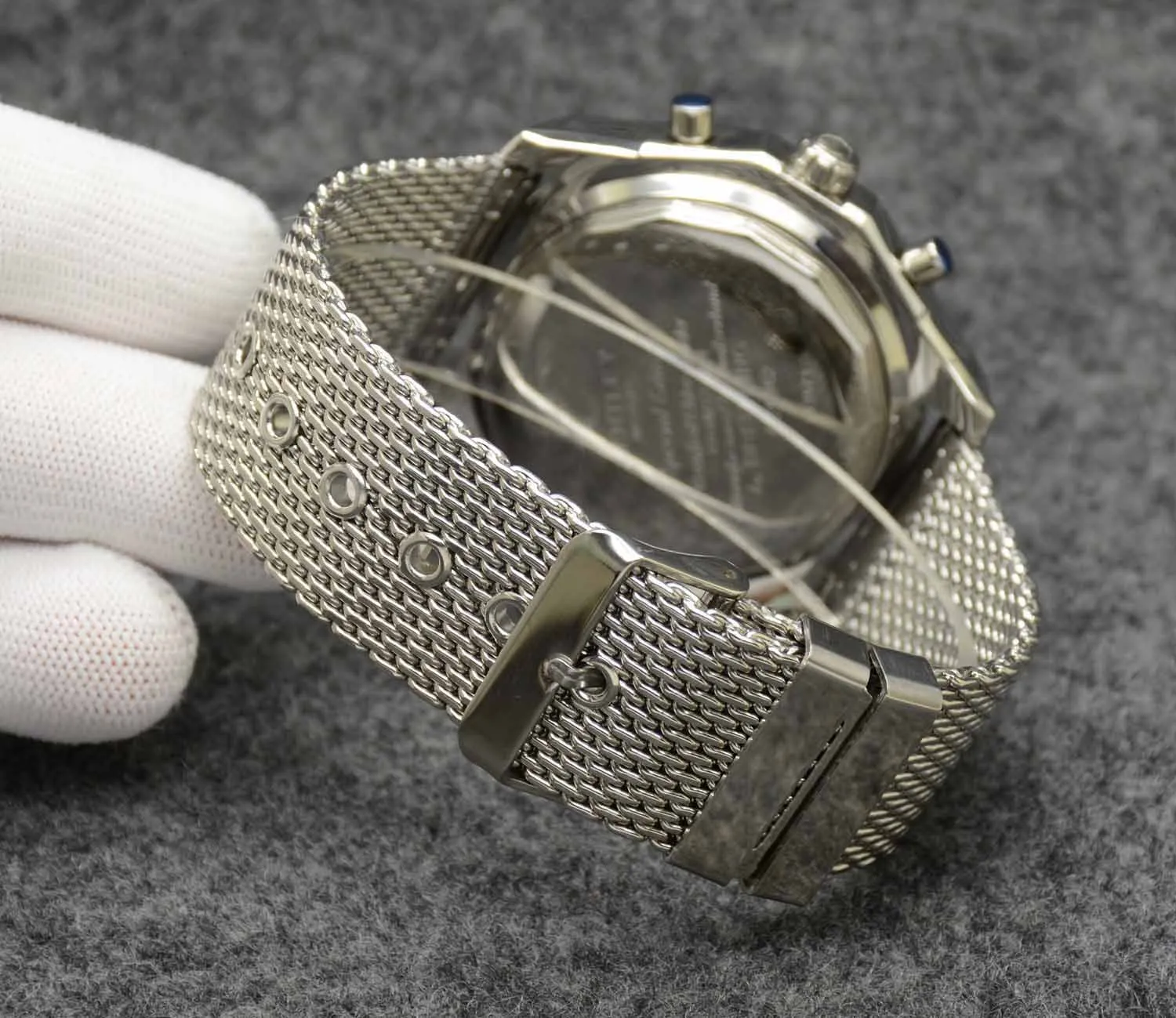 B05 49mm relógio unitime cronógrafo movimento de quartzo caixa de prata limitada mostrador de prata 50º aniversário relógio masculino pulseira de aço inoxidável mens280y