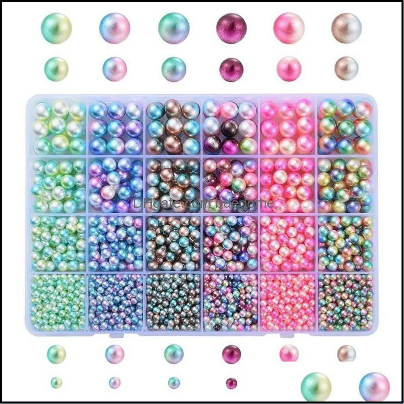 other colorful acrylic round beads imitation faux pearls string no hole 4-10mm mixed color for craft diy jewelry makingother