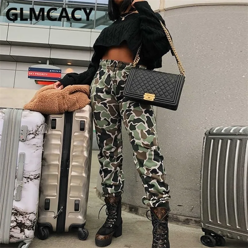 Pantaloni cargo mimetici casual da donna Pantaloni streetwear slim chic 210702