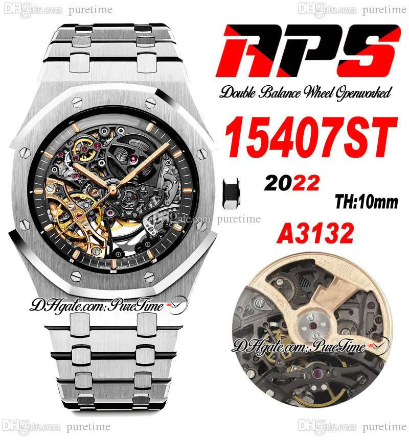 APSF 1540 Double Balance Wheel Openworked A3132 Automatic Mens Watch 41 Super Edition Ptpa Puretime A1 57 777 DHgate