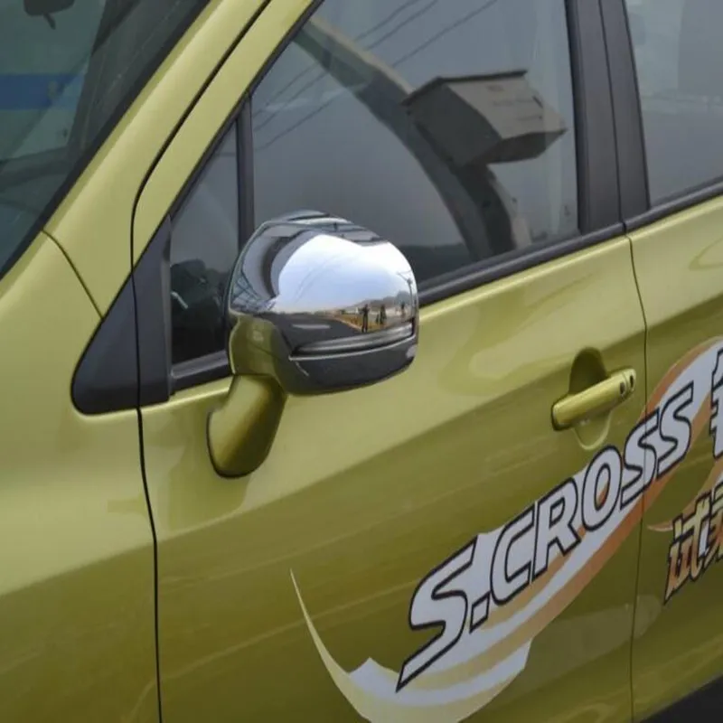 고품질 ABS 크롬 2PCS 자동차 측면 도어 미러 장식 커버, 스즈키 비타라 2016-2022, S-Cross/Scross 2013-2018 용 백단 보호 커버