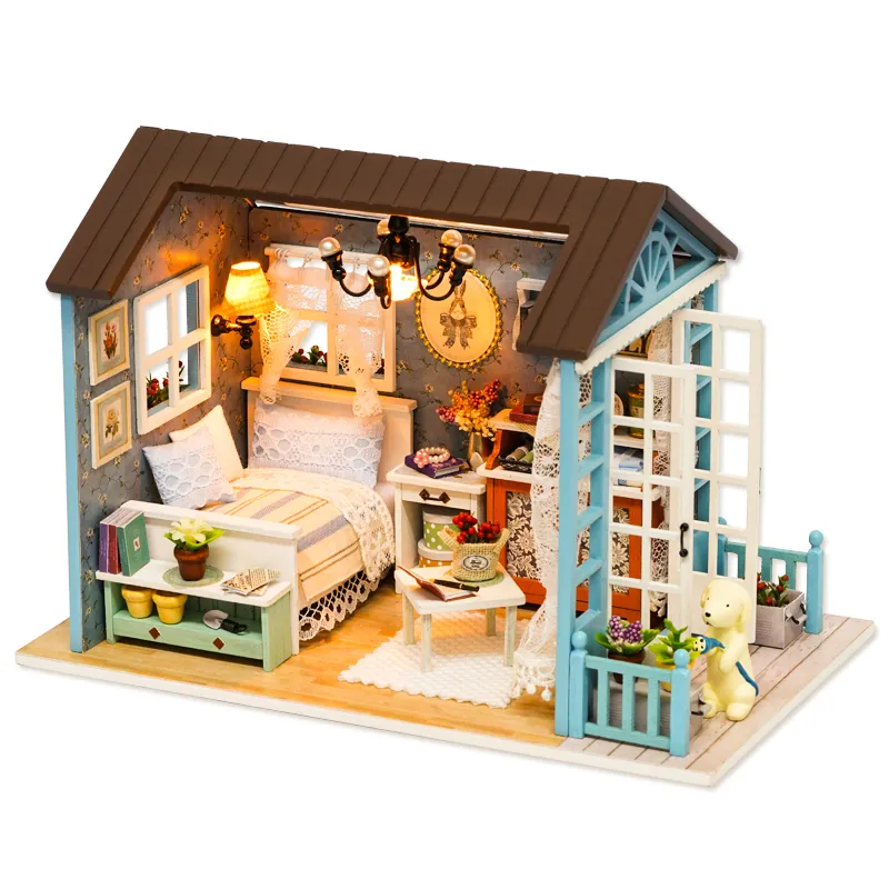 CADEBEE POP HUIS MINIATURE DIY DOLLBOUW met meubels Houten Huis Casa Diorama Speelgoed voor kinderen Verjaardagscadeau Z007 220317