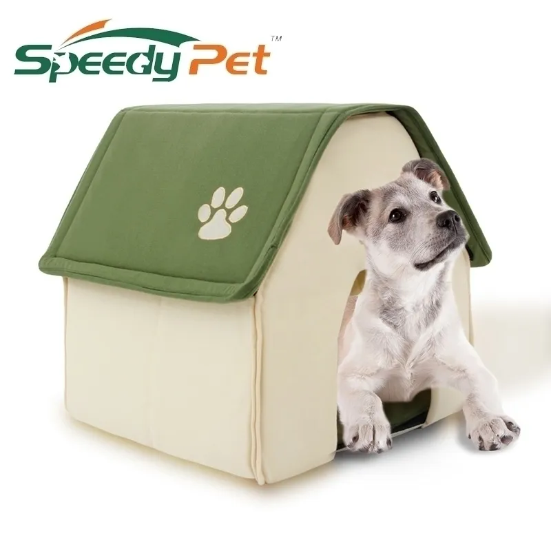 ペットのための製品ドッグベッドソフトケンネルハウス猫子犬の家庭形動物製品動物取り外し可能Y200330