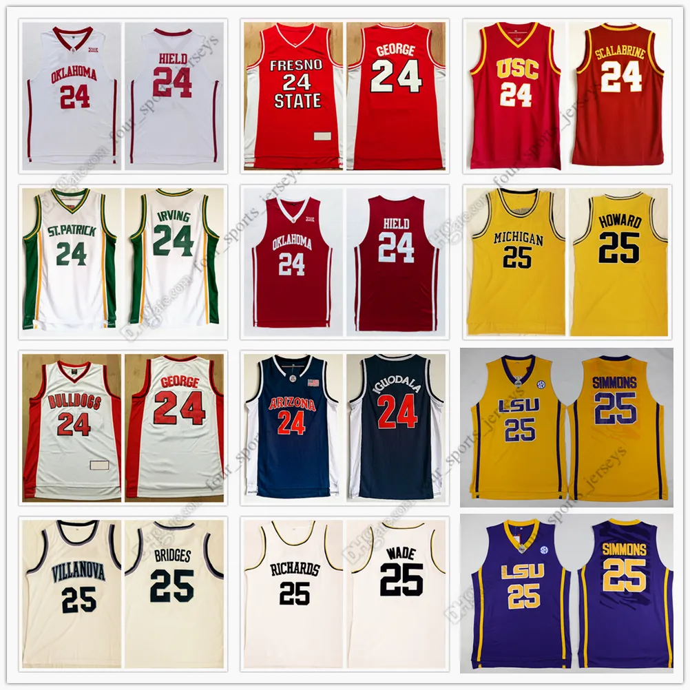 NCAA Koszykówka Jersey Iguodala Scalabrine Hient Kyrie Irving Paul George Dwight Howard Dwyane Wade Mikal Simmons Hardaway Wysokiej Jakości Koszulki Real Stitch 01