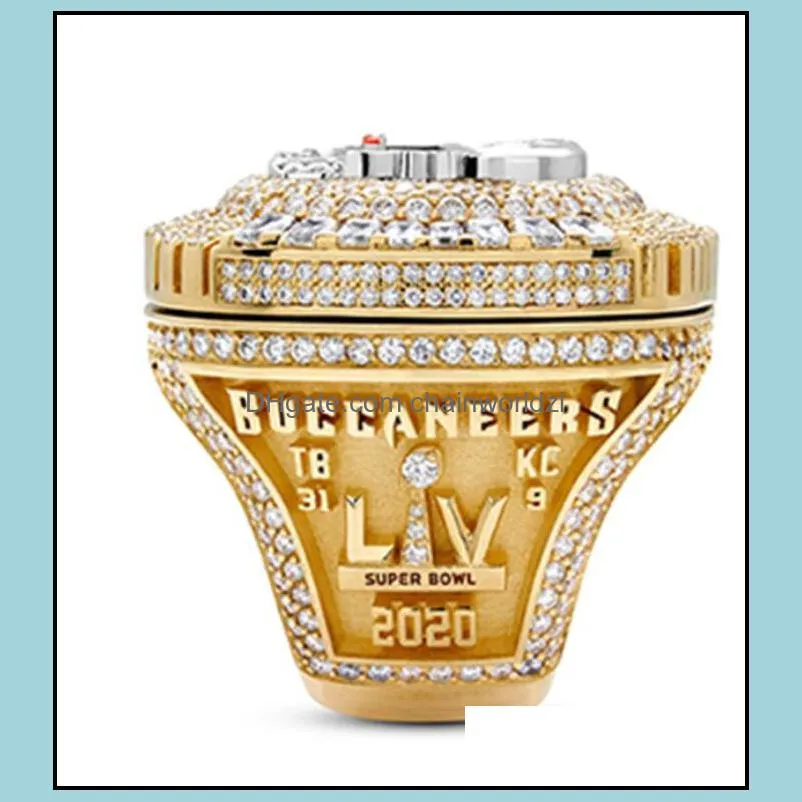 whole 2020-2021 tampa bay buccanee championship ring tideholiday gifts for friends with wooden display box souvenir fan men gi260s