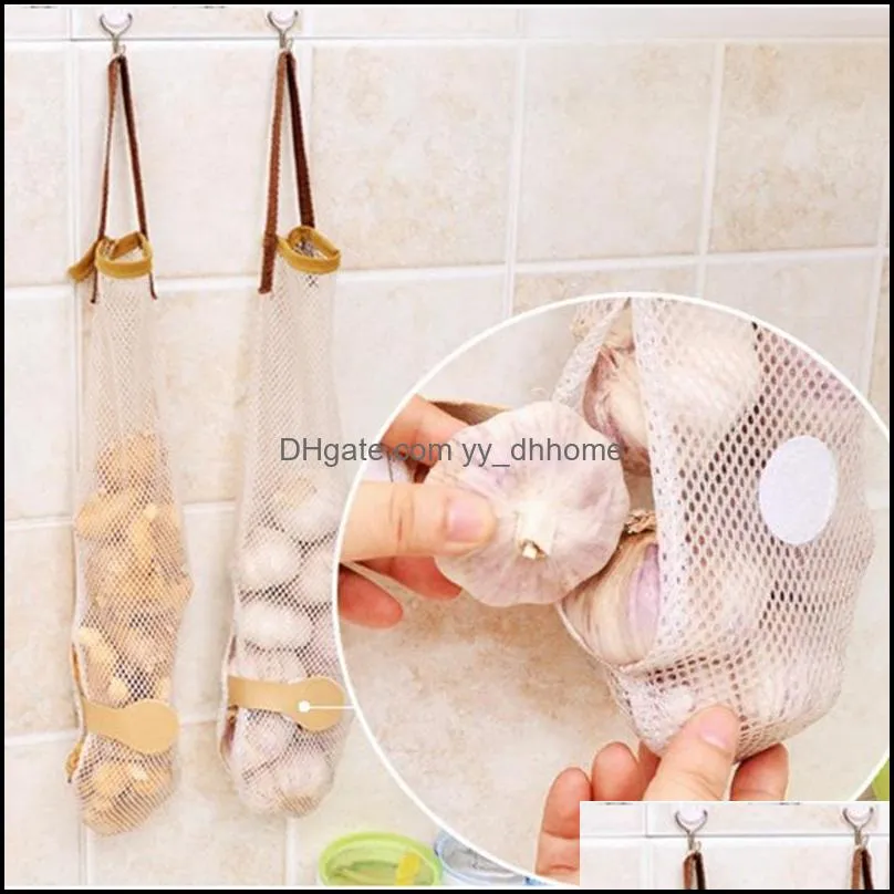 onion potato storage hanging bag hollow breathable mesh bags organizer kitchen garlic ginger storagebag wll513