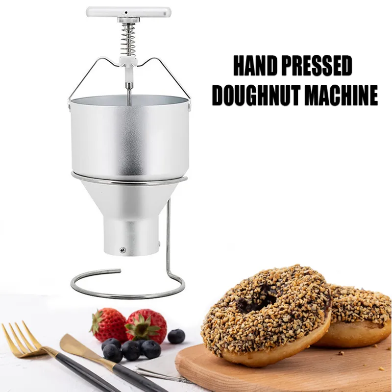 Manuel Donut Hamur Dispenser Maker Paslanmaz Çelik Donut Damla Piston Stand Raf Pişirme Tatlı Atıştırmalık Aracı