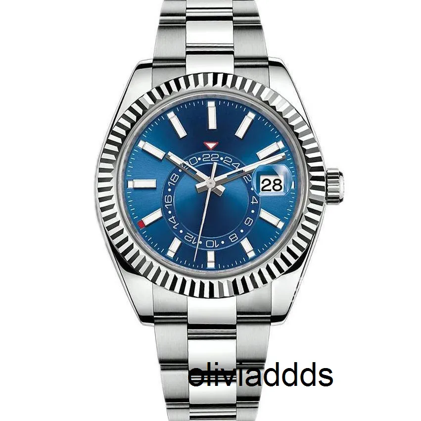 2022 Sky Mens Automatic Watch High Quality Automatic 2813 Movement Watches rostfritt stål 42mm Lysande vattentäta armbandsur presenter K7SO