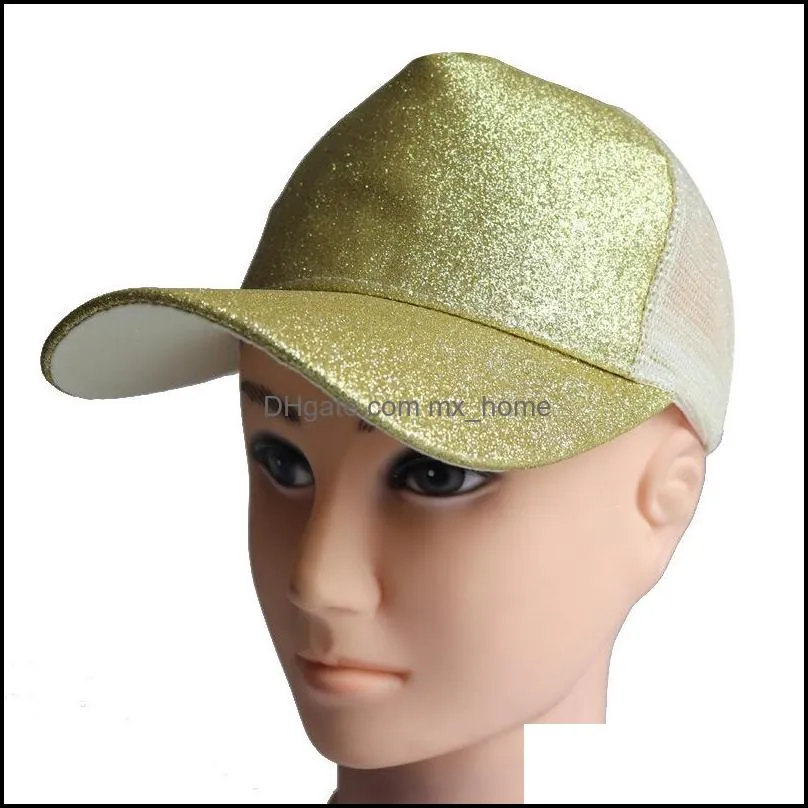 Adult plain solid Ponytail Baseball Cap Messy Buns hat Trucker Pony caps Glitter Sequin Dad Hat mesh summer outdoor Snapbacks 13