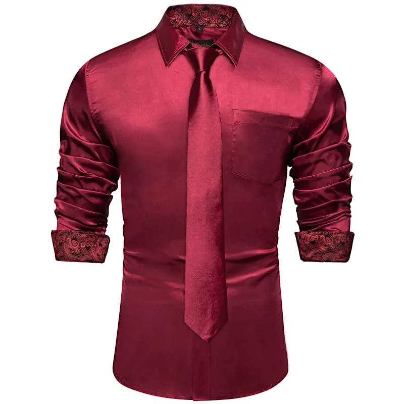 Mens red dress shirt deals