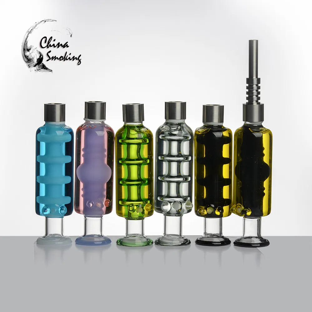 Roken Waterpijp Glas nectar verzamelen stro met vloeibare glycerine binnen oliekoeling NC Kit dab rig 510 schroefverbinding