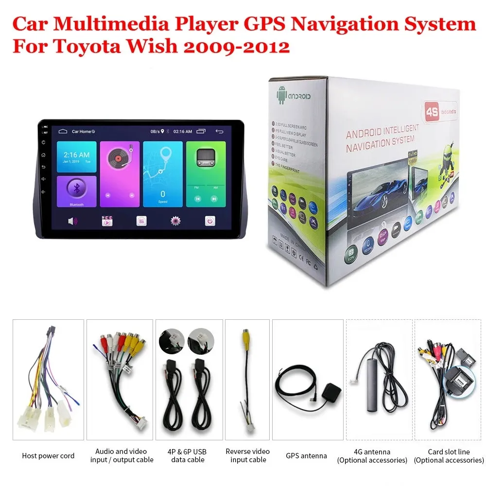 10.1 inch Android Car Stereo Audio Radio Video Bluetooth voor Toyota Wish 2009-2012 GPS-navigatiesysteem