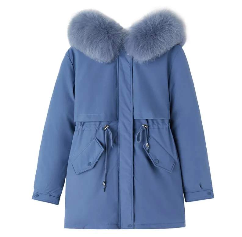 Parka à capuche pour femme, manteau Long à la mode, doublure en laine, Slim avec col en fourrure, vêtements chauds pour la neige, vêtements rembourrés, nouvelle collection hiver 2022