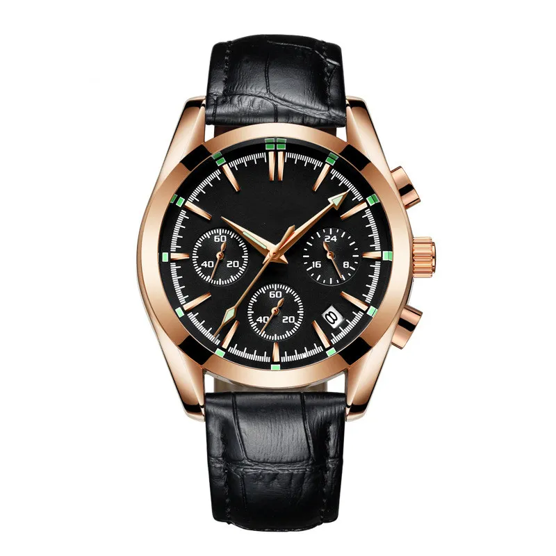 Luxe cadeau horloge automatische zakelijke sporten geïmporteerde kristallen lens roestvrij staal horloge